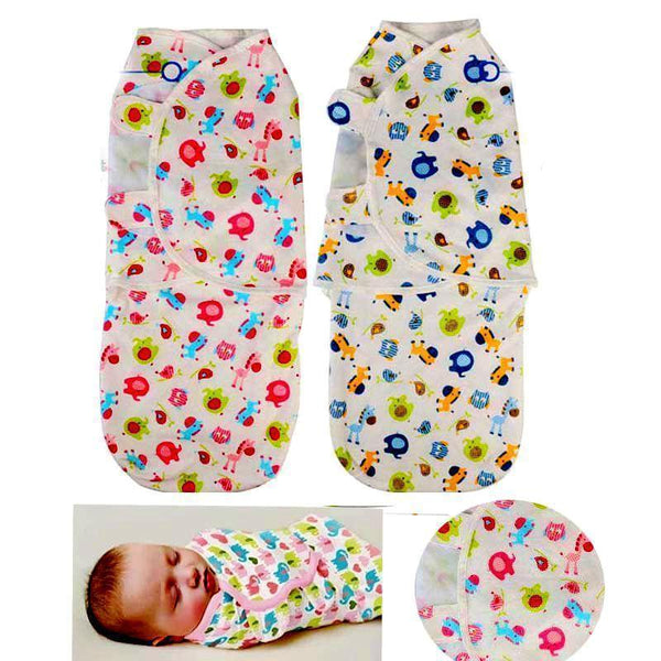 Spring Summer Style 100% Cotton Baby Sleeping Bag Animal Printed Baby Sleep Sack baby stroller sleeping bag baby swaddle blanket-blue elephant-JadeMoghul Inc.