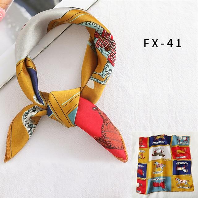 Square Silk Scarf Women Fashion Print Small Neck Scarfs Office Lady Hair Band Foulard Hand Kerchief Female Bandana Shawl 2020 JadeMoghul Inc. 