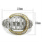 Gold Plated Rings SS015 Gold+Rhodium 925 Sterling Silver Ring with CZ