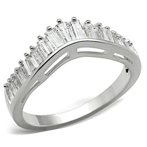 Silver Band Ring SS044 Silver 925 Sterling Silver Ring with AAA Grade CZ