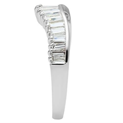 Silver Band Ring SS044 Silver 925 Sterling Silver Ring with AAA Grade CZ