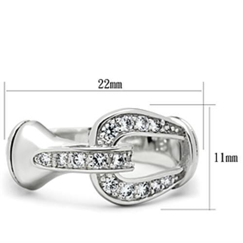 Silver Band Ring SS050 Silver 925 Sterling Silver Ring with AAA Grade CZ