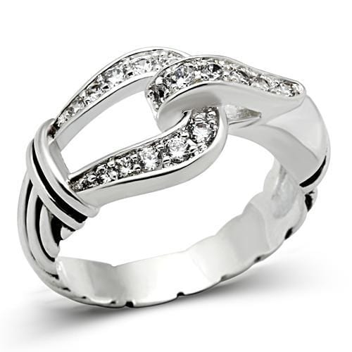 Silver Band Ring SS050 Silver 925 Sterling Silver Ring with AAA Grade CZ