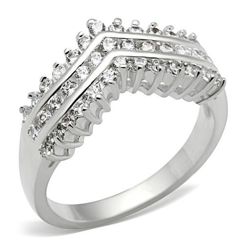 Silver Band Ring SS051 Silver 925 Sterling Silver Ring with AAA Grade CZ