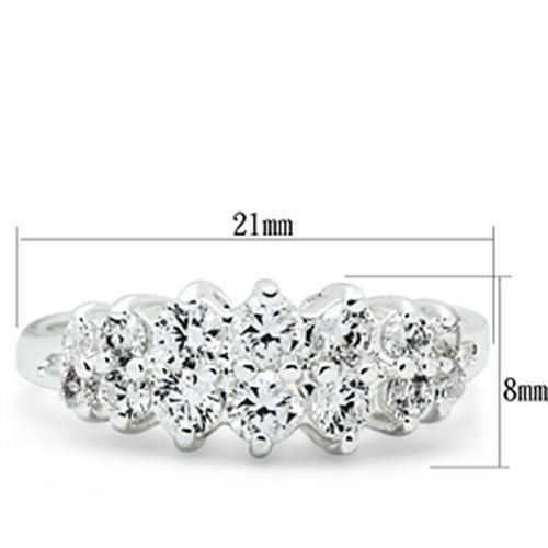 Silver Band Ring SS056 Silver 925 Sterling Silver Ring with AAA Grade CZ