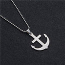 Stainless Steel Mens Necklace Stainless Steel Pendant Dog Tags Army Nameplate Mens Pendant Anchor Note cross Shaving blade-N010288-JadeMoghul Inc.