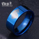Stainless Steel ring Game of Thrones ice wolf House Stark of Winterfell men ring LUO001-6-Blue-JadeMoghul Inc.