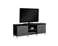 Stands Black TV Stand - 15'.5" x 60" x 21'.25" Black, Grey, Silver, Particle Board, Hollow-Core, Metal - TV Stand HomeRoots