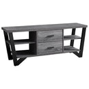 Stands Black TV Stand - 15'.5" x 60" x 23" Grey, Black, Particle Board, Hollow-Core, Metal - TV Stand With 2 Drawers HomeRoots