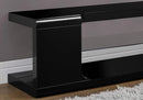 Stands Black TV Stand - 15'.75" x 59" x 15'.75" Black, Clear, Hollow-Core, Tempered Glass - TV Stand HomeRoots