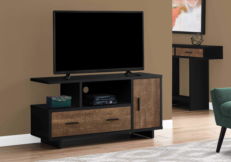 Stands Black TV Stand - 23.75" Particle Board, Laminate, and MDF TV Stand with Storage HomeRoots