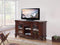 Stands Cheap TV Stand - 20" X 65" X 34" Brown Cherry Wood Glass TV Stand HomeRoots