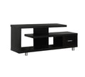 Stands Rustic TV Stand - 15'.75" x 60" x 24" Cappuccino, Silver, Particle Board, Hollow-Core, Metal - TV Stand with a Drawer HomeRoots