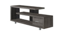 Stands Rustic TV Stand - 15'.75" x 60" x 24" Dark Taupe, Silver, Particle Board, Hollow-Core, Metal - TV Stand with a Drawer HomeRoots