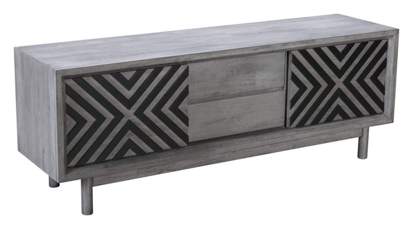 Stands TV Stands For Sale - 59.1" x 15.7" x 21.7" Gray, Rubber Wood Veneer, MDF, Tv Stand HomeRoots