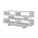 Stands White TV Stand - 15'.5" x 47'.25" x 23'.75" White, Particle Board, Hollow-Core - TV Stand HomeRoots