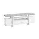 Stands White TV Stand - 15'.5" x 60" x 22" White, Grey, Particle Board, Hollow-Core - TV Stand With A Cement Look Top HomeRoots