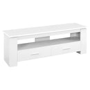 Stands White TV Stand - 16.25" Cappuccino Particle Board and Laminate TV Stand with 2 Storage Drawers HomeRoots