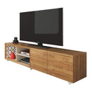Stands White TV Stand - 78.74" X 19.71" X 19.68" Modern TV Stand With Silicone Wheels HomeRoots