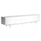 Stands White TV Stand - 82.09" X 17.72" X 19.69" Media Stand in High Gloss White Lacquer with White Steel Base HomeRoots