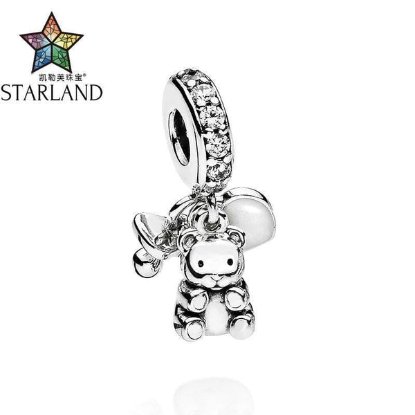 Starland 100% Silver 925 Latest Design Dear Baby Clear CZ Charm fits Original Bracelet DIY Charms Beads For Baby Fine Jewelry JadeMoghul Inc. 
