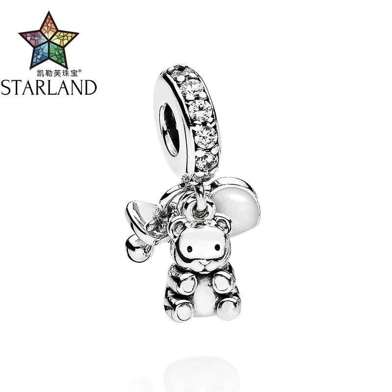 Starland 100% Silver 925 Latest Design Dear Baby Clear CZ Charm fits Original Bracelet DIY Charms Beads For Baby Fine Jewelry JadeMoghul Inc. 