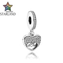 Starland 100% Silver 925 New Design I Love My MoM Clear CZ Charm fits Original Bracelet DIY Charms Beads For Lady Fine Jewelry JadeMoghul Inc. 