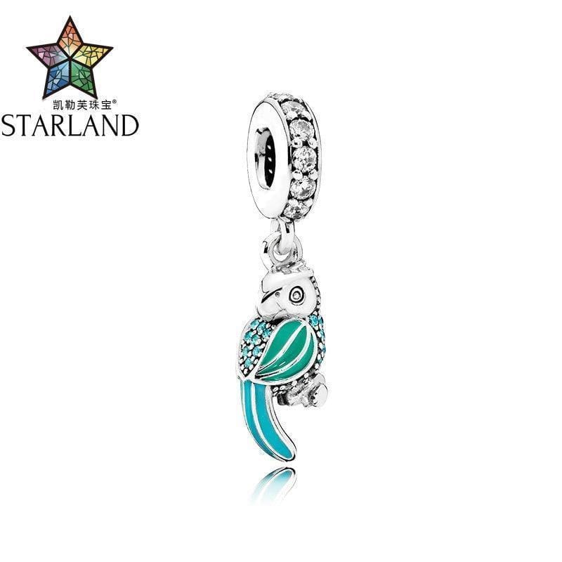 Starland 2017 New Fashion Silver 925 Charm Lovely Tropical Parrot Charms Beads Fit Original Charms Bracelet Women Jewelry Gift JadeMoghul Inc. 