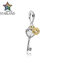 Starland 2018 925 Sterling Silver Love Key and Locks Bead Charm Pendant Fit Women Necklaces Bracelet DIY Jewelry JadeMoghul Inc. 