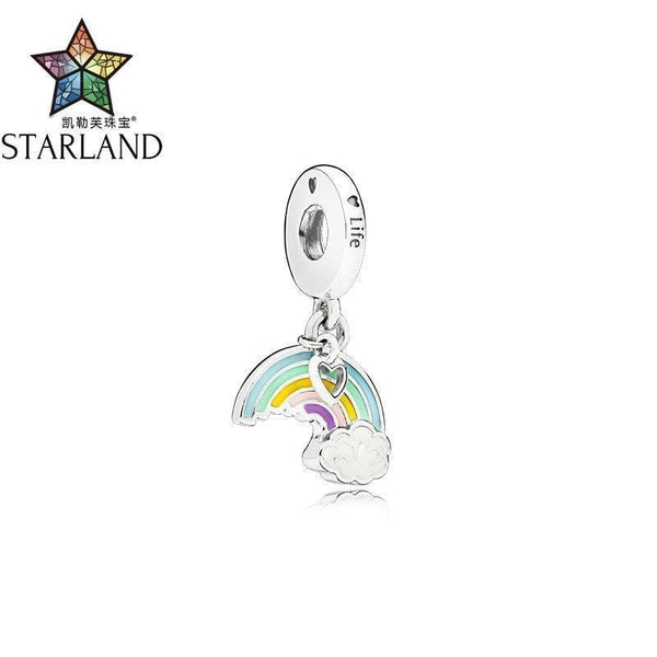 Starland 2018 New 925 Sterling Silver Rainbow Cloud Enamel Charm Beads Fit Original Band Charms Bracelet Making DIY Jewelry Gift JadeMoghul Inc. 