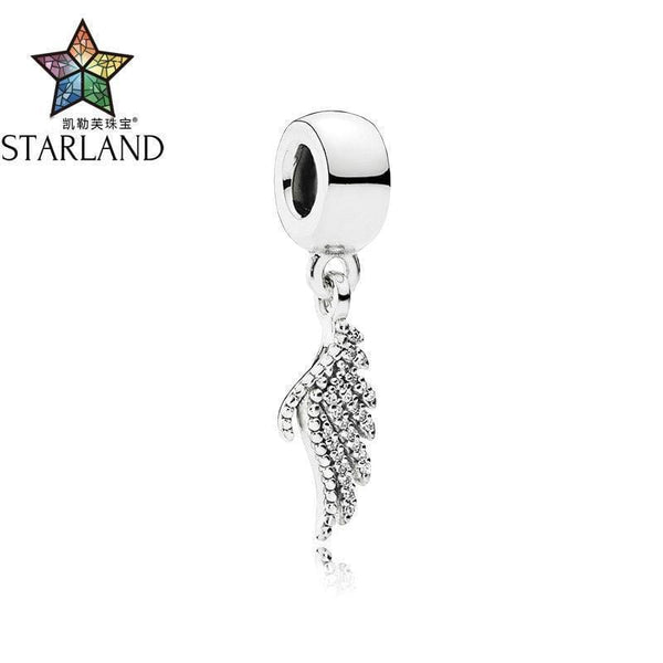 Starland Fashion 100% Silver 925 Magnificent Feathers Dangle Charm Charms Beads Fit Bracelet & Necklace Women DIY Jewelry Gifts JadeMoghul Inc. 