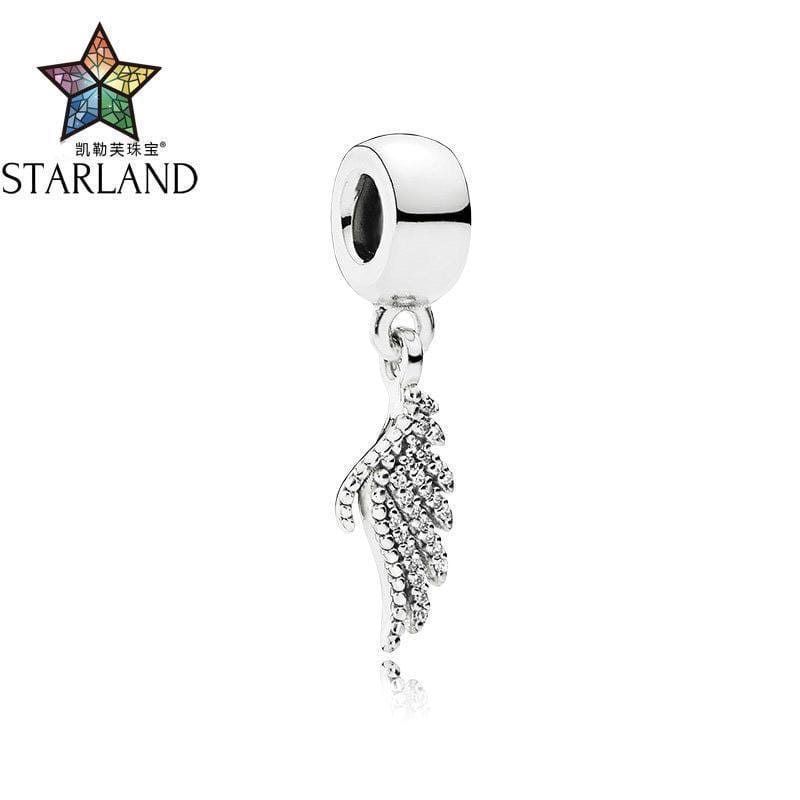 Starland Fashion 100% Silver 925 Magnificent Feathers Dangle Charm Charms Beads Fit Bracelet & Necklace Women DIY Jewelry Gifts JadeMoghul Inc. 