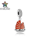 Starland Fashion Genuine Silver 925 Chinese Sailboat Red Enamel Charms Beads Fit Original Charms Bracelet Women Party Jewelry JadeMoghul Inc. 