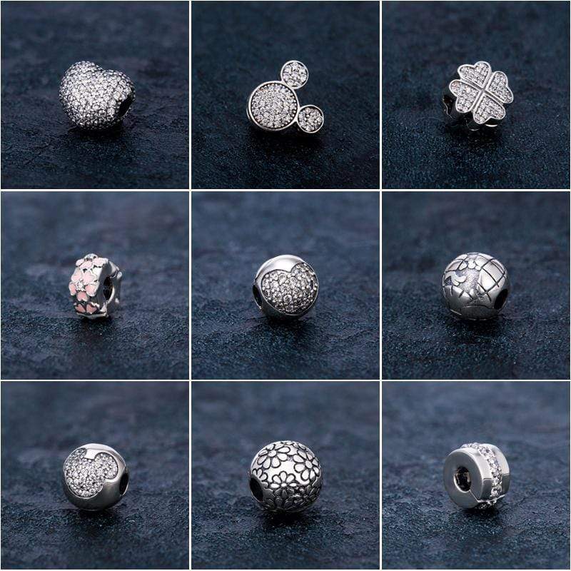 Starland Fashion Silver 925 Jewelry Heart Clips Charms Beads Fit Original Brand Padlock Pave Setting CZ Bracelet DIY Jewelry JadeMoghul Inc. 