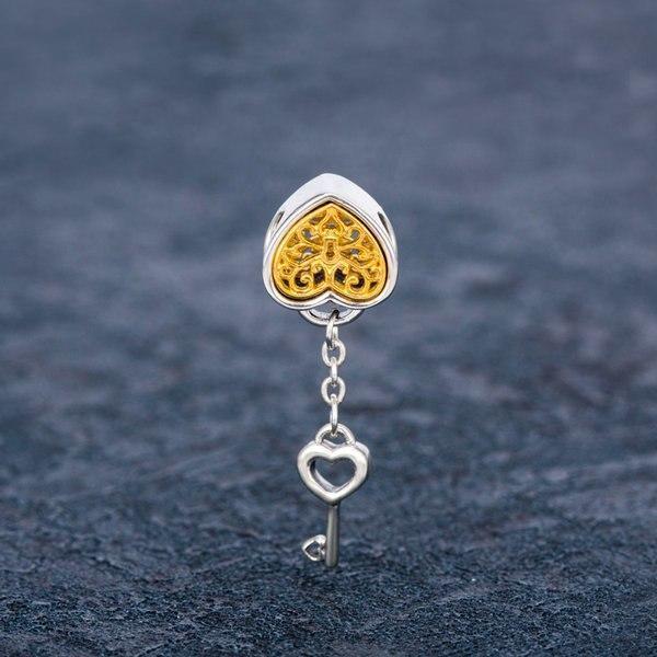 Starland Genuine 100%% 925 Sterling Silver Heart Flower Wealth Charms Beads Fit Original Brand Bracelet For Women DIY Jewelry JadeMoghul Inc. 