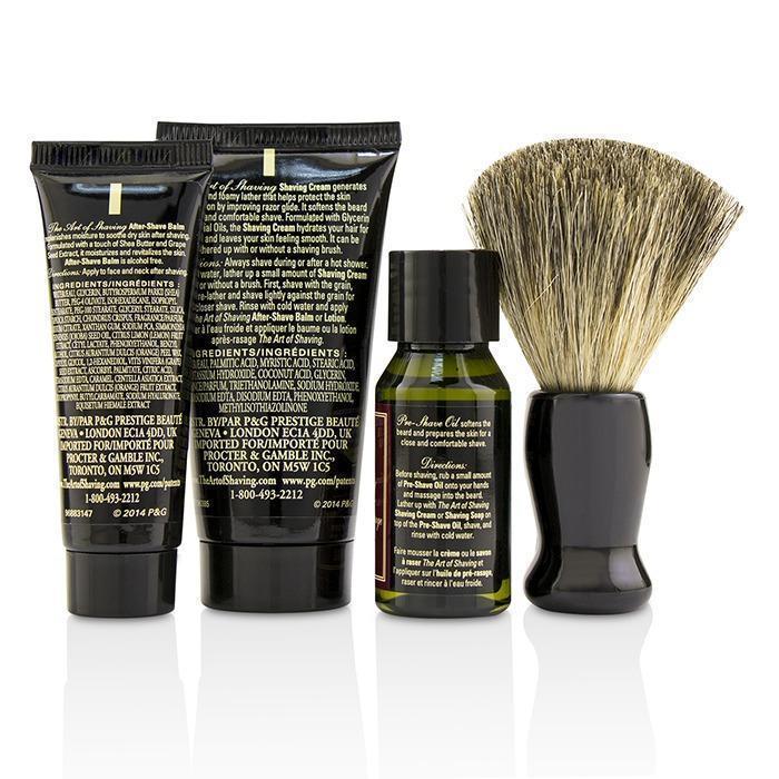 Starter Kit - Sandalwood: Pre Shave Oil + Shaving Cream + After Shave Balm + Brush + Bag - 4pcs + 1Bag-Men's Skin-JadeMoghul Inc.