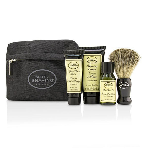 Starter Kit - Unscented: Pre Shave Oil + Shaving Cream + After Shave Balm + Brush + Bag - 4pcs + 1 Bag-Men's Skin-JadeMoghul Inc.