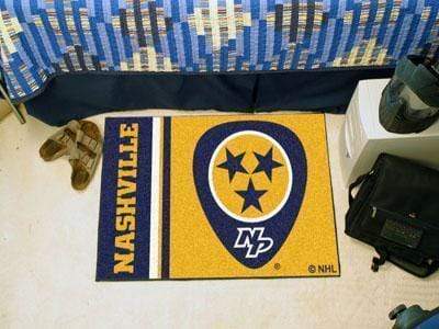 Starter Mat Indoor Outdoor Rugs NHL Nashville Predators Uniform Starter Rug 19"x30" FANMATS