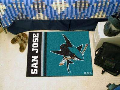 Starter Mat Indoor Outdoor Rugs NHL San Jose Sharks Uniform Starter Rug 19"x30" FANMATS