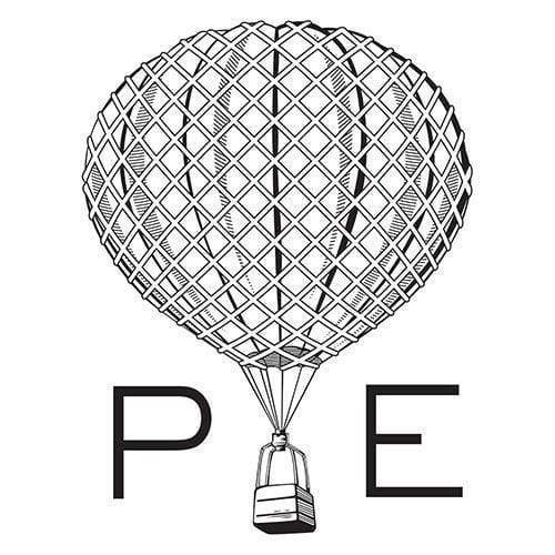 Stationery Vintage Travel Monogram Hot Air Balloon Personalized Rubber Stamp (Pack of 1) JM Weddings