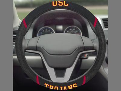 Game Room Rug NCAA Southern California Steering Wheel Cover 15"x15"