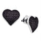 Sterling Silver G&D Sterling Silver Black Color Enhanced Diamond Women's Heart Cluster Screwback Stud Earrings 1-4 Cttw - FREE Shipping (USA/CAN) JadeMoghul