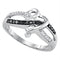 Sterling Silver G&D Sterling Silver Black Color Enhanced Round Pave-set Diamond Women's Band Ring 1/10 Cttw - FREE Shipping (US/CAN) JadeMoghul