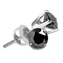 Sterling Silver G&D Sterling Silver Unisex Round Black Color Enhanced Diamond Solitaire Earrings 1-6 Cttw - FREE Shipping (USA/CAN) JadeMoghul