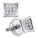 Sterling Silver G&D Sterling Silver Unisex Round Diamond Kite Cluster Stud Earrings 1-20 Cttw - FREE Shipping (USA/CAN) JadeMoghul