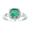 Sterling Silver G&D Sterling Silver Women's Cushion Lab-Created Emerald Solitaire Diamond Ring 1-3/4 Cttw - FREE Shipping (US/CAN) JadeMoghul