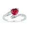 Sterling Silver G&D Sterling Silver Women's Heart Lab-Created Ruby Solitaire Diamond Ring 1-1/10 Cttw - FREE Shipping (US/CAN) JadeMoghul