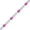 Sterling Silver G&D Sterling Silver Women's Lab-Created Pink Sapphire Fashion Bracelet JM Weddings
