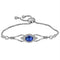 Sterling Silver G&D Sterling Silver Women's Oval Lab-Created Blue Sapphire Diamond Bolo Bracelet 1.00 Cttw - FREE Shipping (US/CAN) JadeMoghul