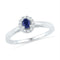 Sterling Silver G&D Sterling Silver Women's Oval Lab-Created Blue Sapphire Solitaire Diamond Ring 1/3 Cttw - FREE Shipping (US/CAN) JadeMoghul